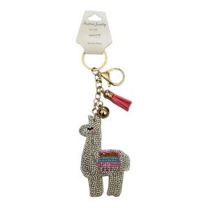 Sparkling Llama Keychain with Tassel